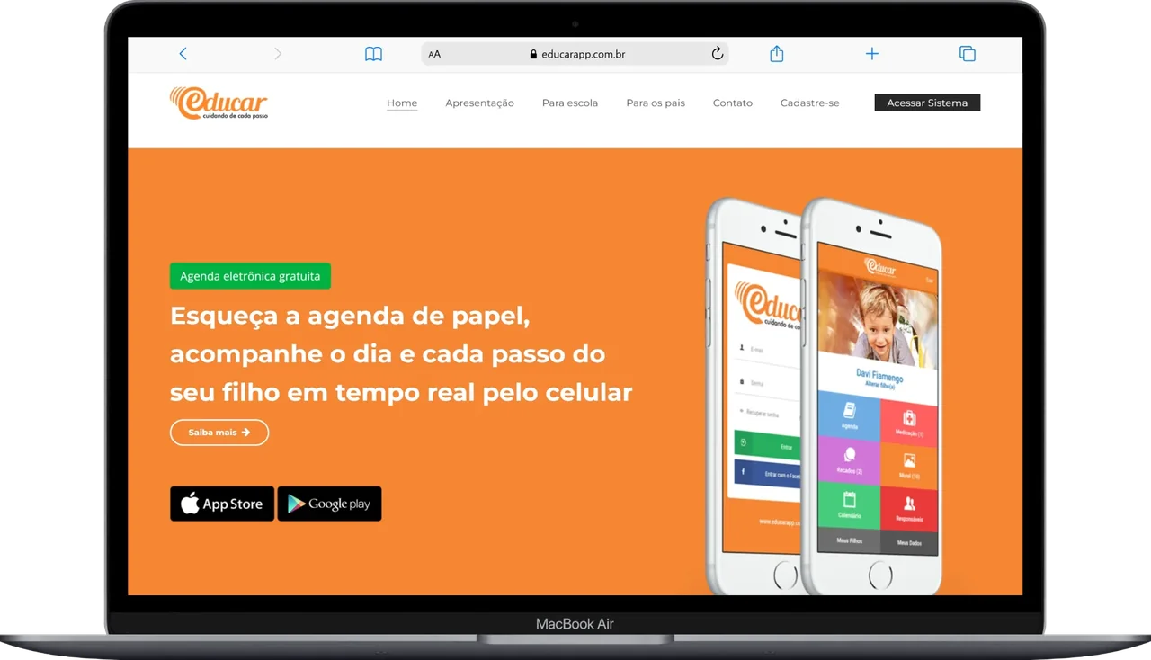 Mockup do sistema Operações e Gestão Interna