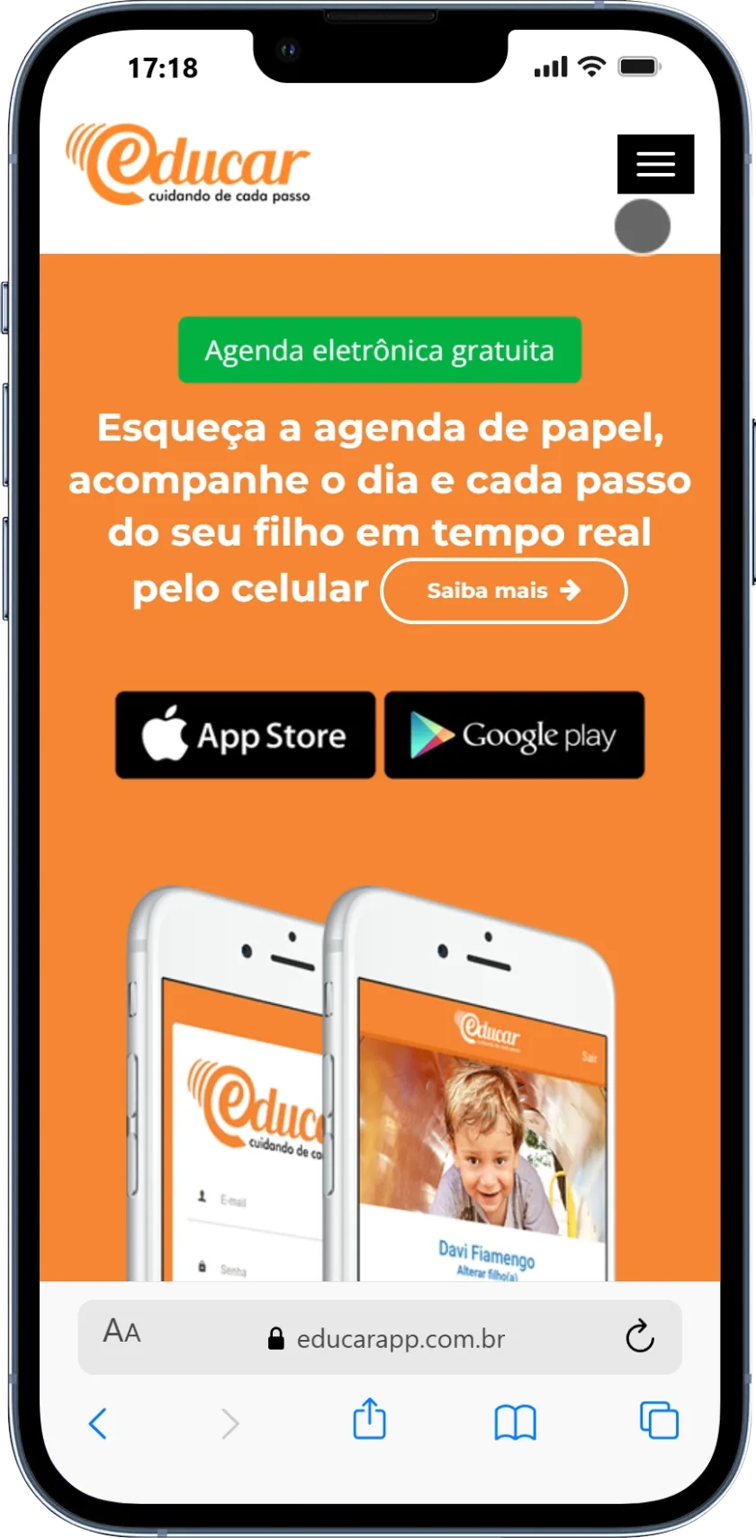 Mockup mobile — Educar App